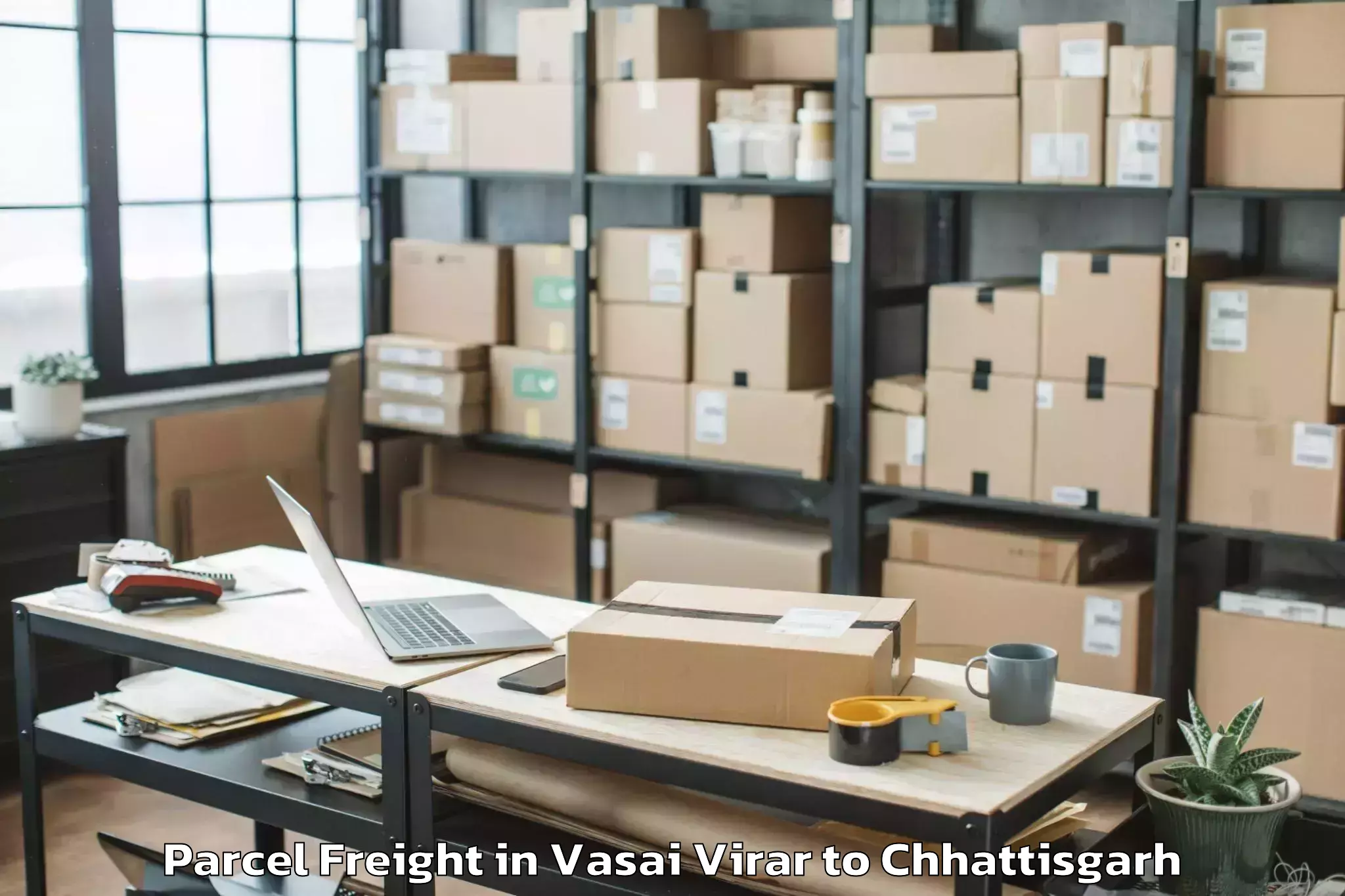 Book Your Vasai Virar to Bastanar Parcel Freight Today